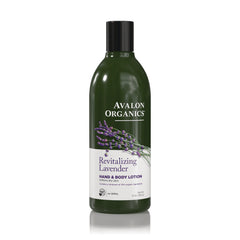AVL003 | Avalon Organics Revitalizing Lavender hand & body lotion in green bottle with lavender sprigs on label