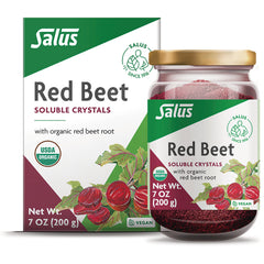 FDX005 | Salus Red Beet soluble crystals jar and box with USDA Organic label, Net Wt 7 OZ (200 g)
