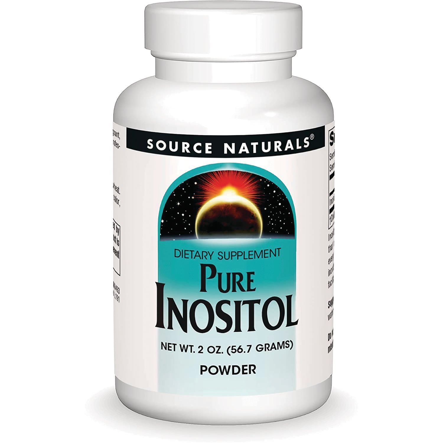 SN882 | Source Naturals Pure Inositol powder dietary supplement, 2 oz (56.7 grams) bottle front label
