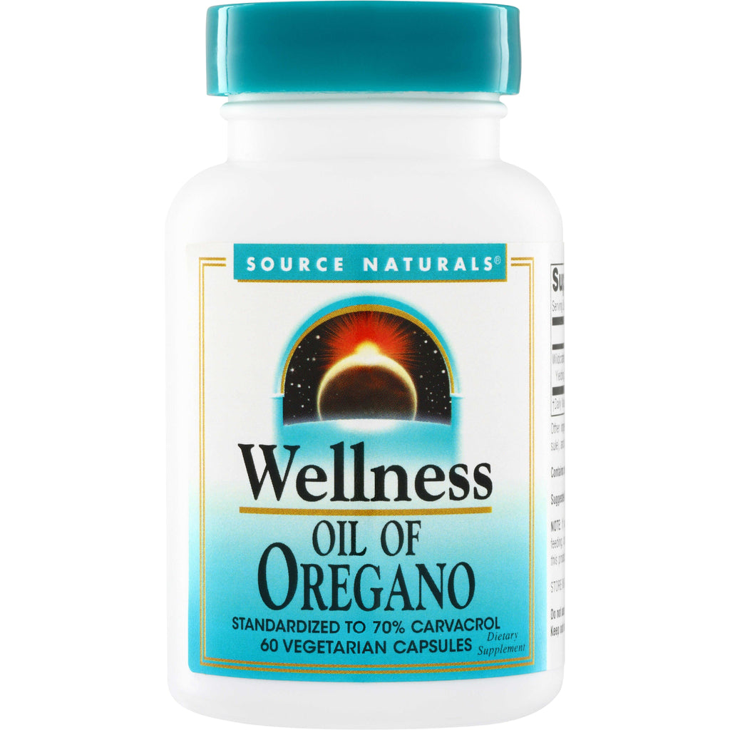 SN370 | Source Naturals Wellness Oil of Oregano, 60 vegetarian capsules, standardized to 70% carvacrol - Thumbnail