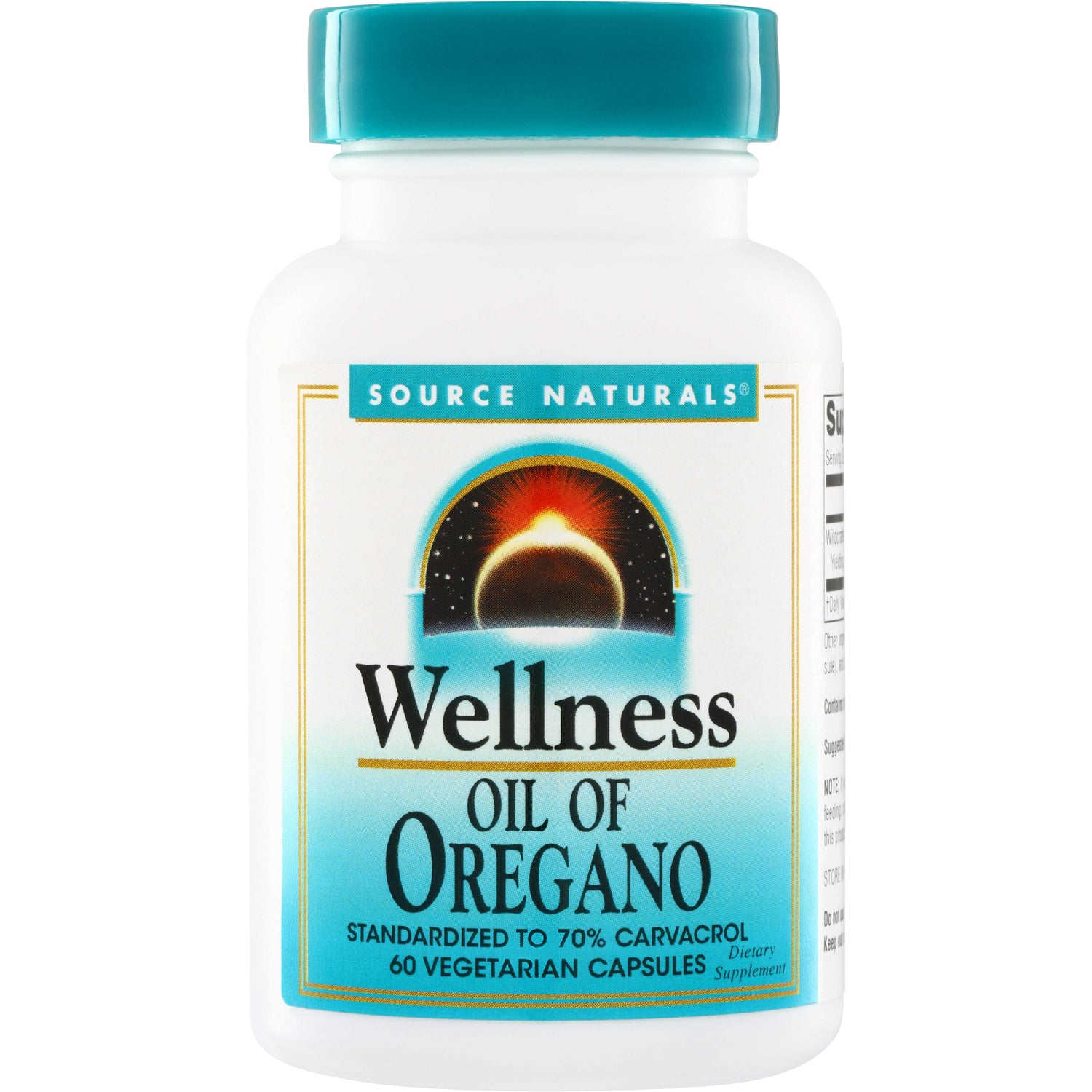 SN370 | Source Naturals Wellness Oil of Oregano, 60 vegetarian capsules, standardized to 70% carvacrol
