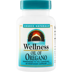 SN370 | Source Naturals Wellness Oil of Oregano, 60 vegetarian capsules, standardized to 70% carvacrol