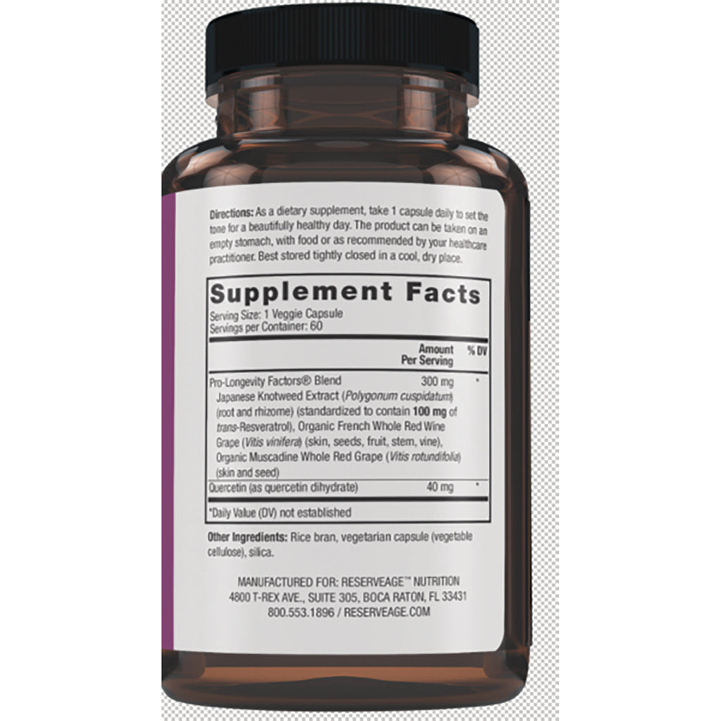 RSA004 | Back label showing Supplement Facts panel and ingredients on amber supplement bottle - Thumbnail
