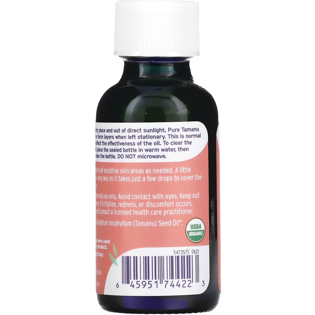 LFH028 | back of small dark glass bottle showing label text, barcode, and USDA Organic seal - Thumbnail