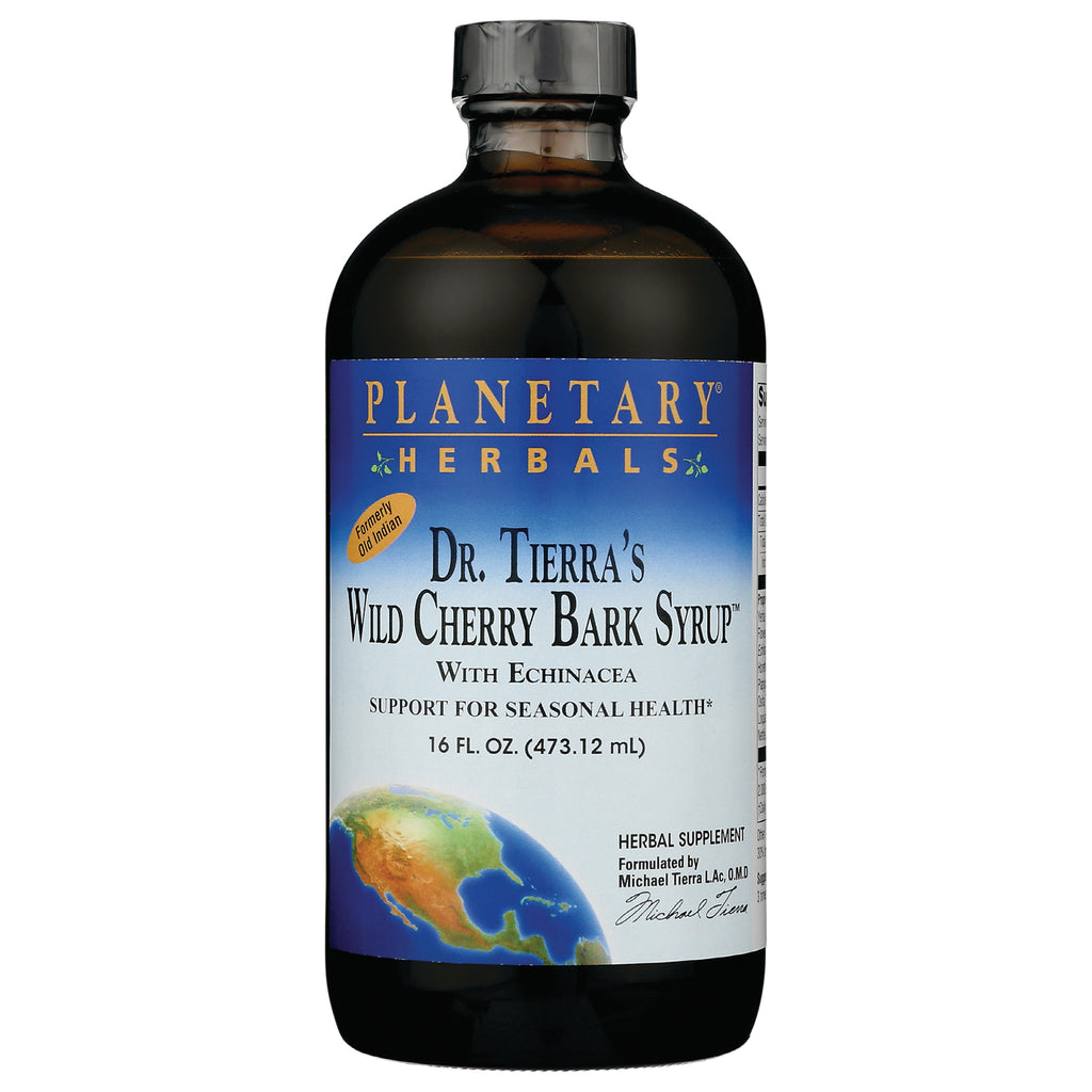PF220 | Planetary Herbals Dr. Tierra's Wild Cherry Bark Syrup 16 fl oz front label - Thumbnail