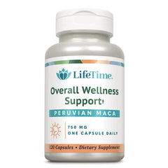 LFT068 | LifeTime Overall Wellness Support Peruvian Maca bottle labeled 750 mg, 120 capsules