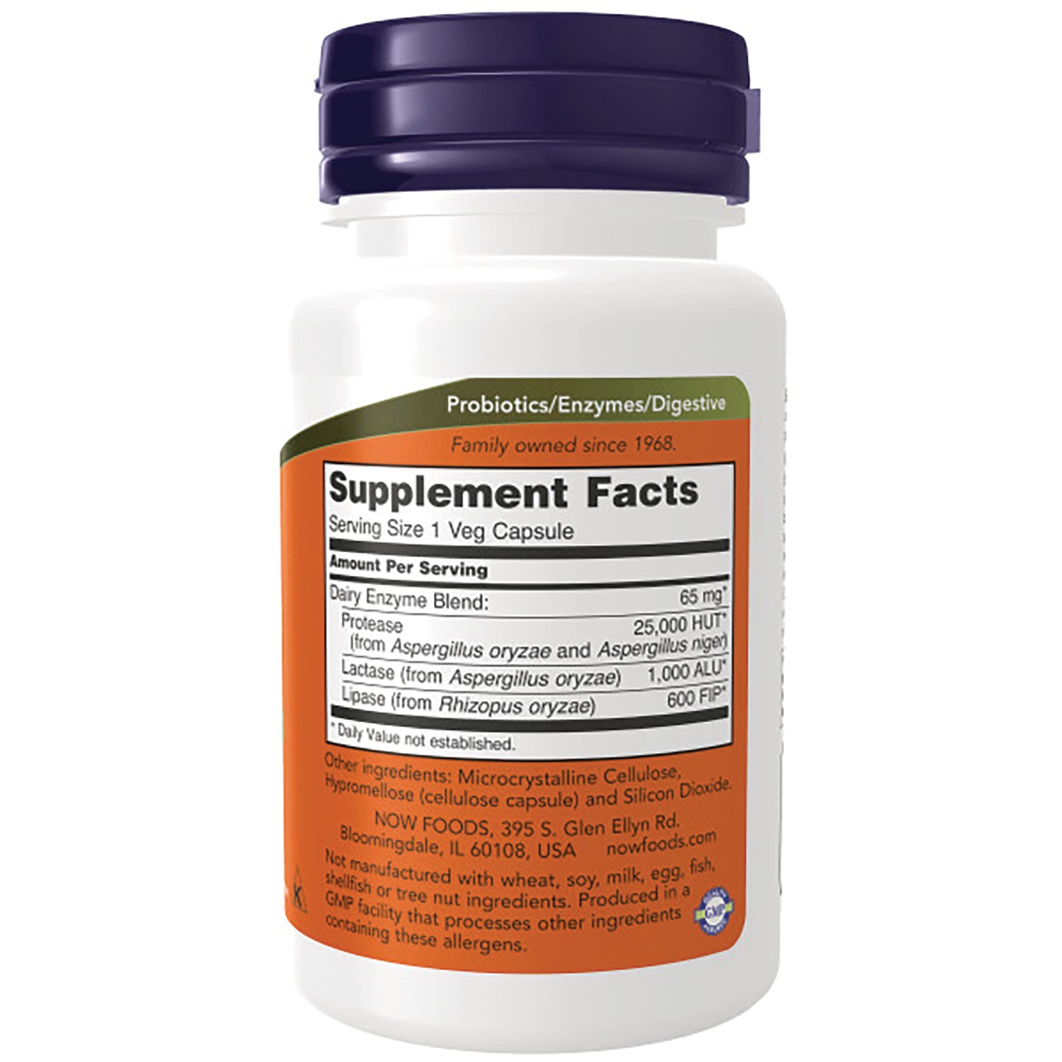NWF670 | back of white supplement bottle showing Supplement Facts panel and ingredient list