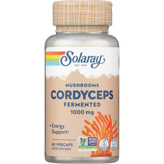 SLR460 | Solaray Cordyceps fermented 1000 mg bottle, 60 vegcaps front label