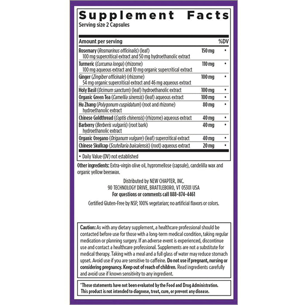 NWC279 | Supplement Facts panel with ingredient list and caution text on product back label - Thumbnail