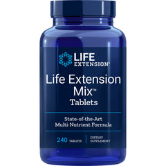 LE571 | Blue Life Extension Mix tablets bottle showing front label reading Life Extension Mix Tablets 240 tablets
