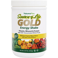 NTP155 | NaturesPlus Source of Life GOLD Energy Shake tropical berry powder container front