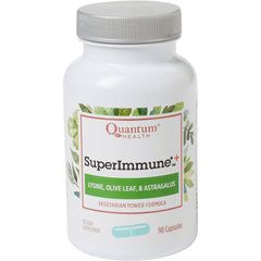QU036 | Quantum Health SuperImmune+ supplement bottle, Lysine Olive Leaf & Astragalus, 90 capsules