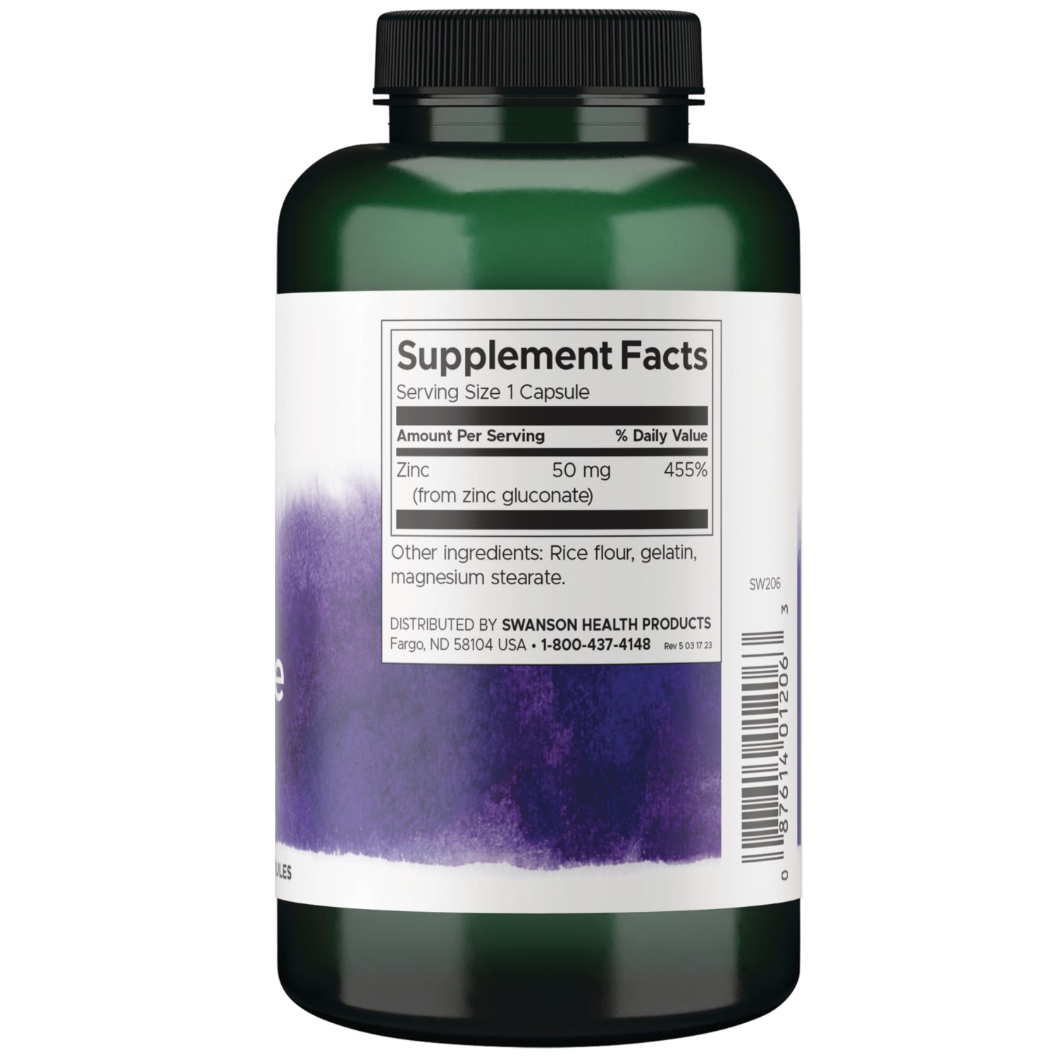 SW206 | White capsule shown against cm and inch ruler for size reference