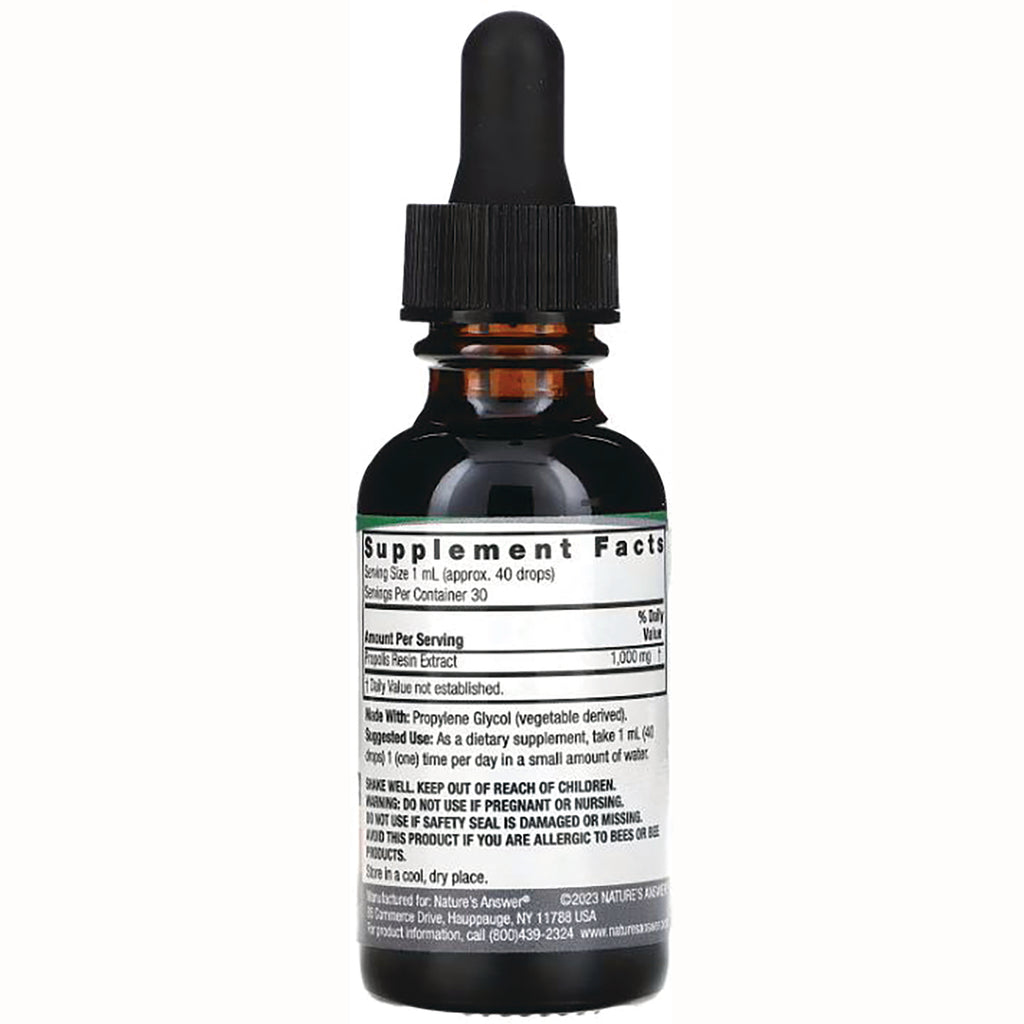 NAT081 | back of amber dropper bottle showing supplement facts label and usage instructions - Thumbnail