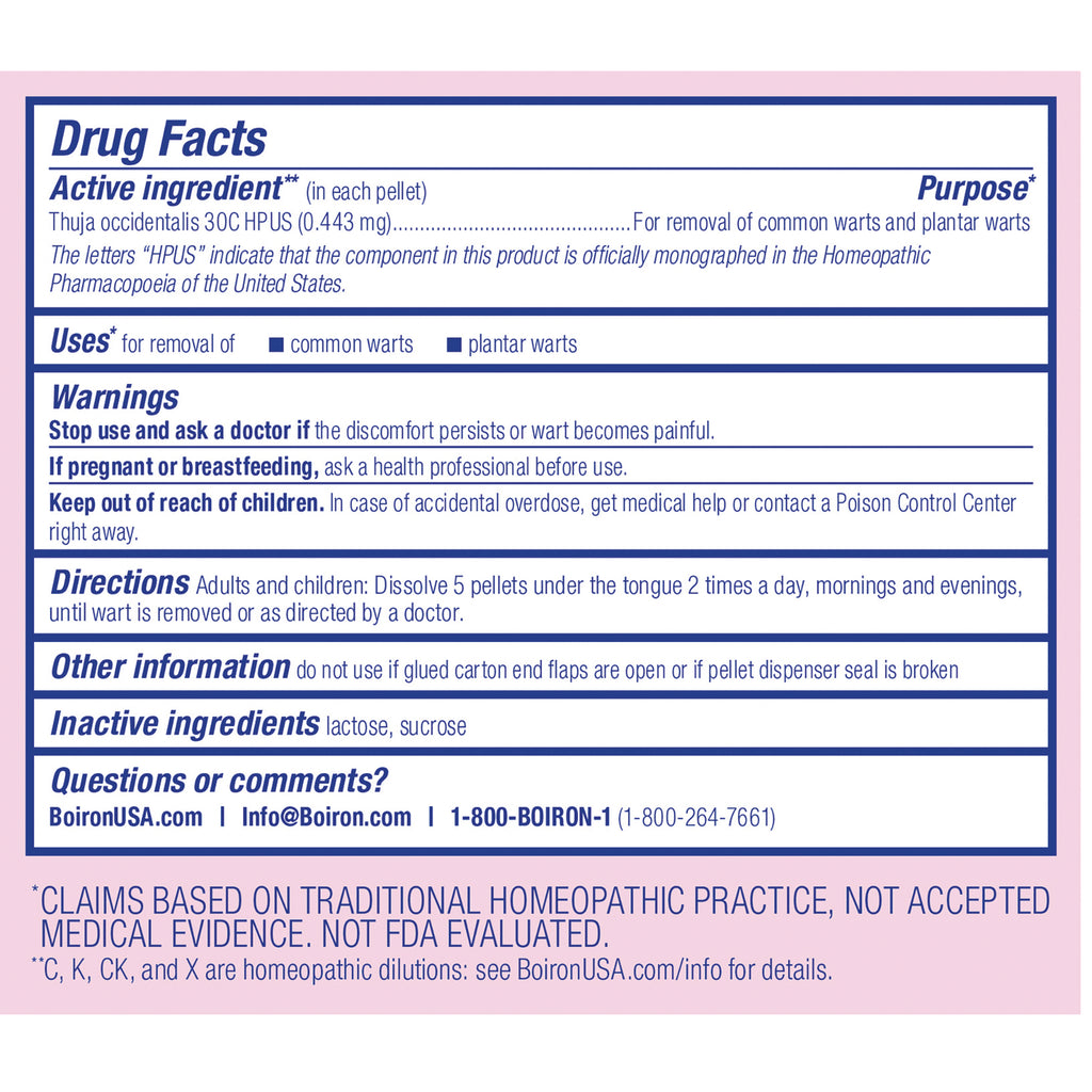 BRN133 | back label showing Drug Facts, active ingredient Thuja occidentalis 30C and warnings - Thumbnail