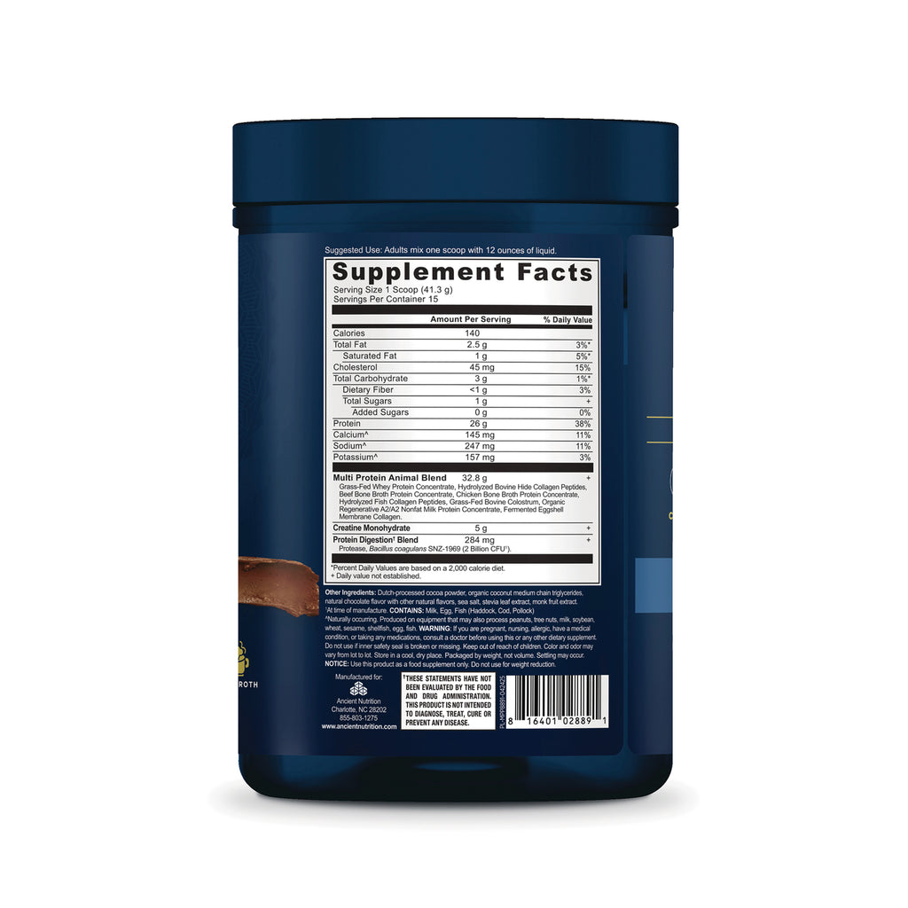 ATN152 | Back of blue supplement tub showing Supplement Facts and ingredients label - Thumbnail