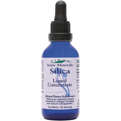 EIM008 | blue dropper bottle labeled Ionic Minerals Silica Liquid Concentrate mineral dietary supplement 2 oz