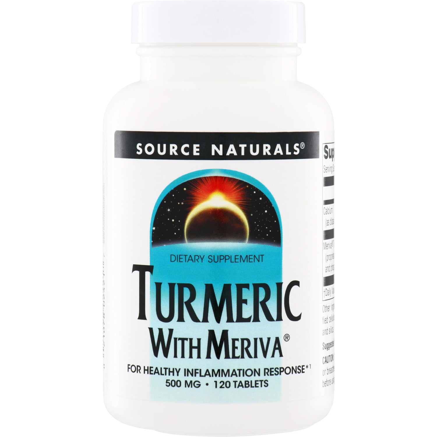 SN394 | Source Naturals Turmeric with Meriva dietary supplement, 500 mg, 120 tablets