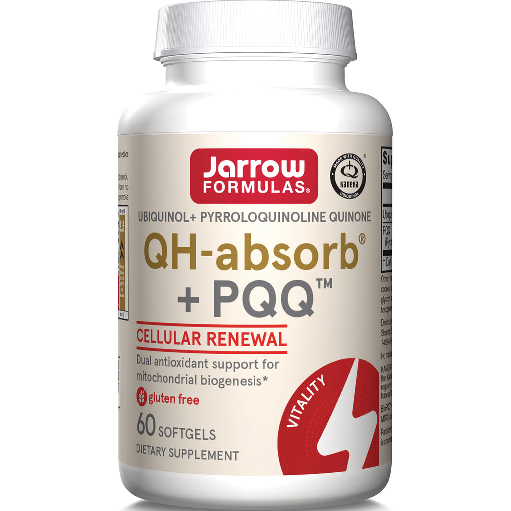 JR349 | Jarrow Formulas QH-absorb + PQQ cellular renewal 60 softgels dietary supplement bottle, gluten free - Thumbnail