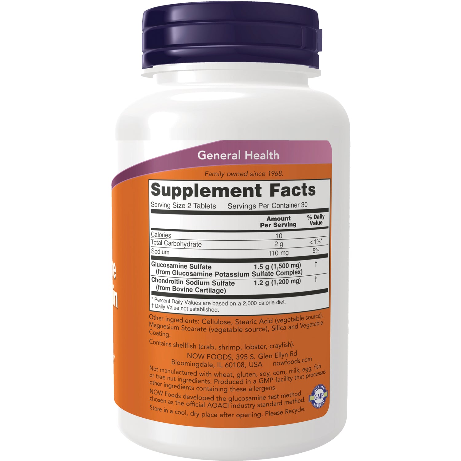 NWF546 | back label showing Supplement Facts panel and ingredients and manufacturer info on white supplement bottle