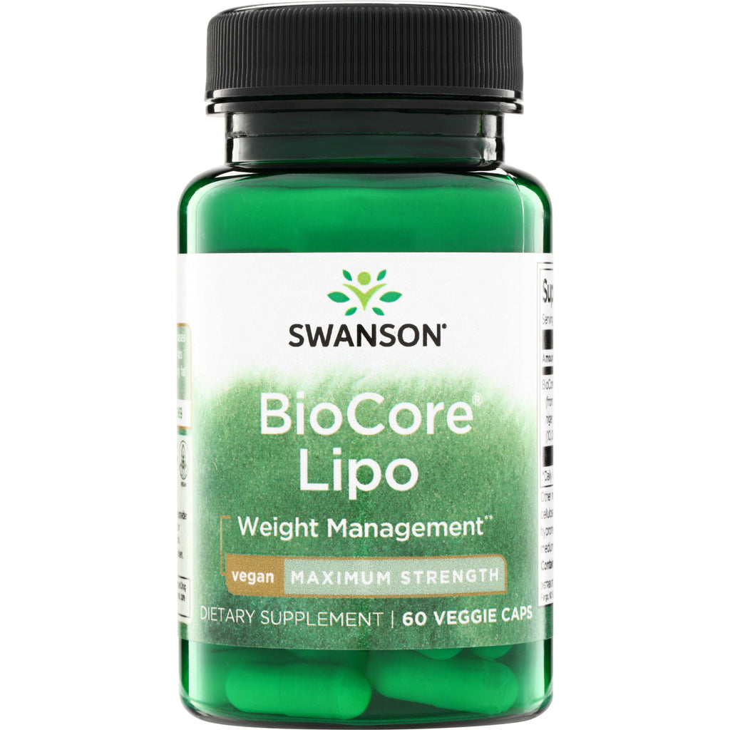 SWU666 | Swanson BioCore Lipo Weight Management, vegan maximum strength, 60 veggie caps, front label - Thumbnail