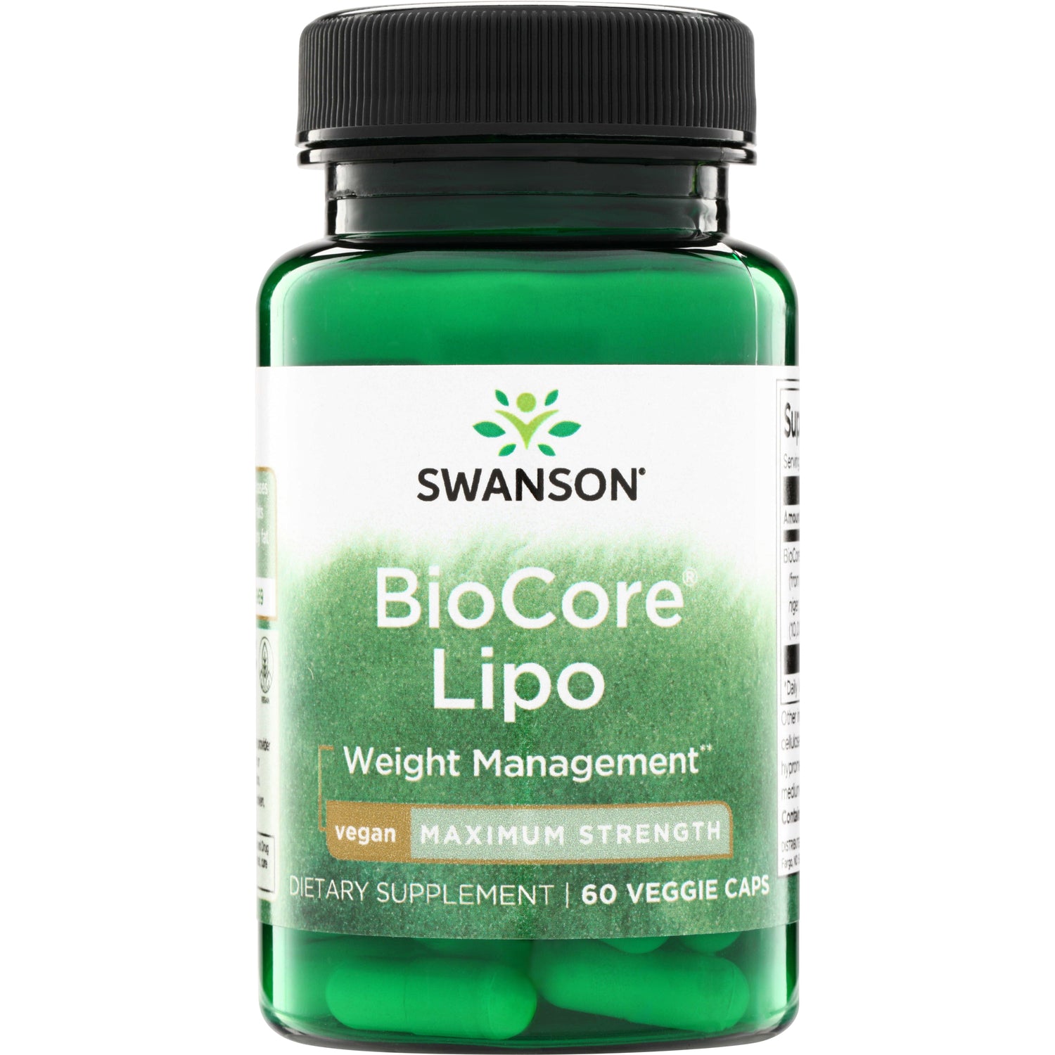 SWU666 | Swanson BioCore Lipo Weight Management, vegan maximum strength, 60 veggie caps, front label