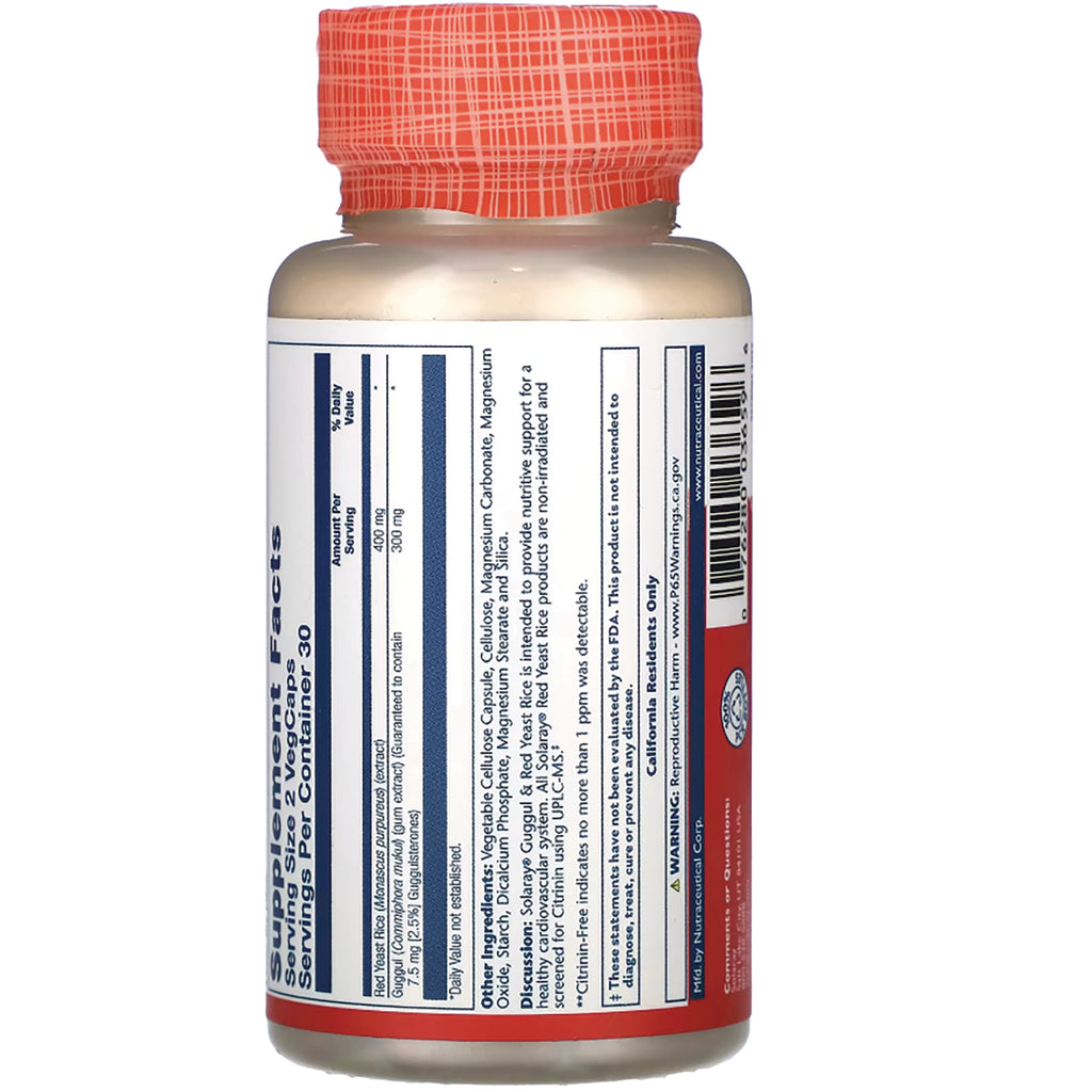 SLR198 | back label of white supplement bottle showing supplement facts panel, ingredients text and barcode - Thumbnail