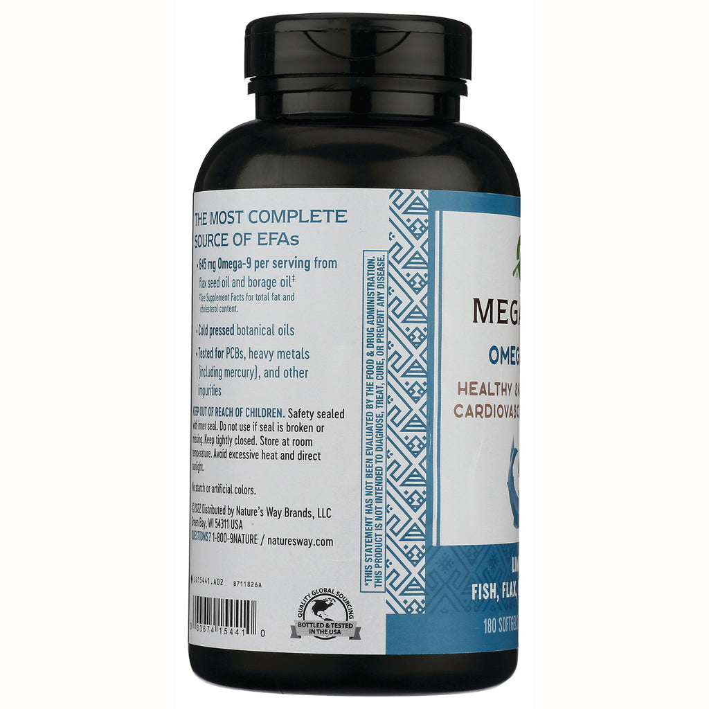 NW844 | back label showing product benefits, EFA claims and safety information on supplement bottle - Thumbnail