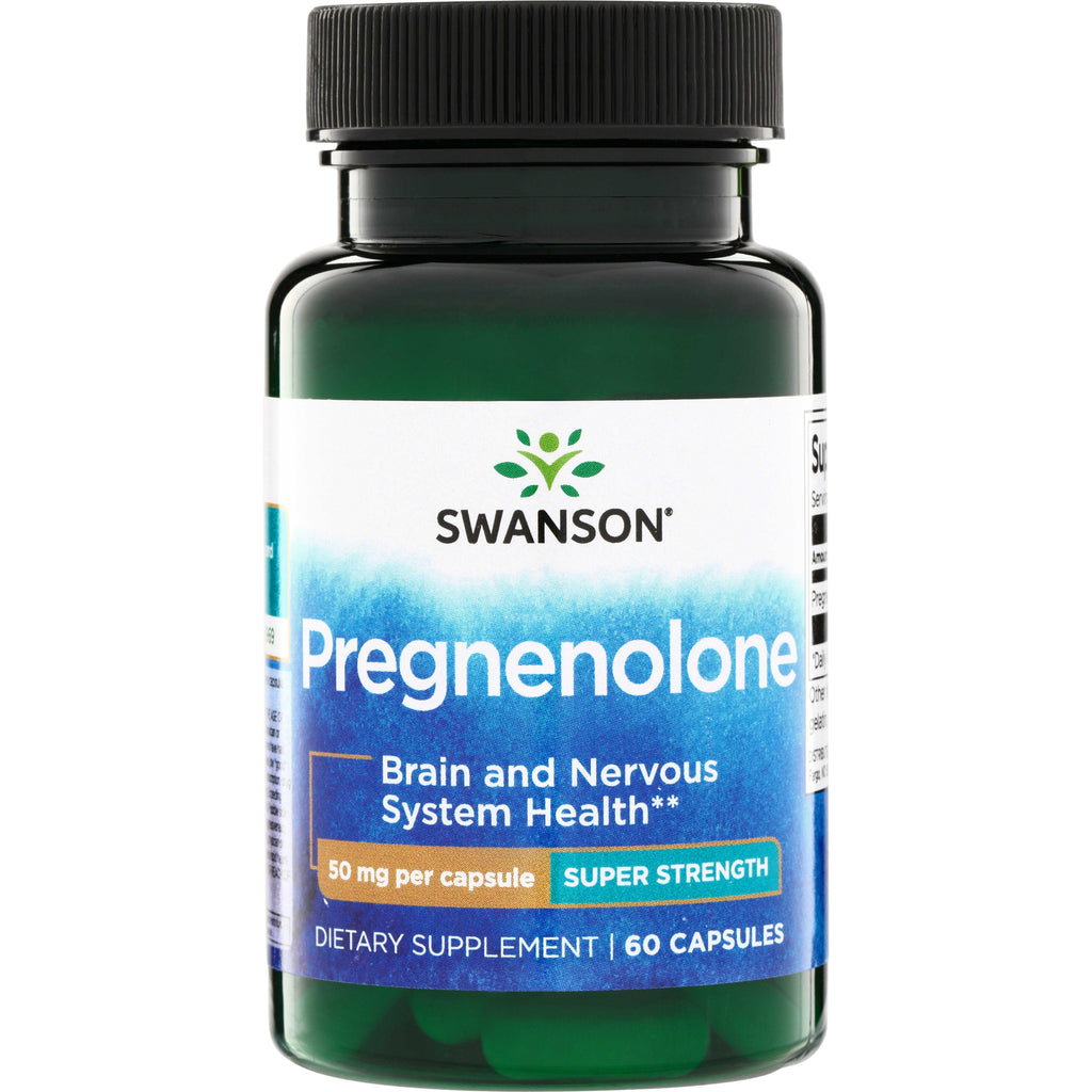SWU438 | Swanson Pregnenolone 50 mg, Super Strength, 60 capsules, Brain and Nervous System Health - Thumbnail