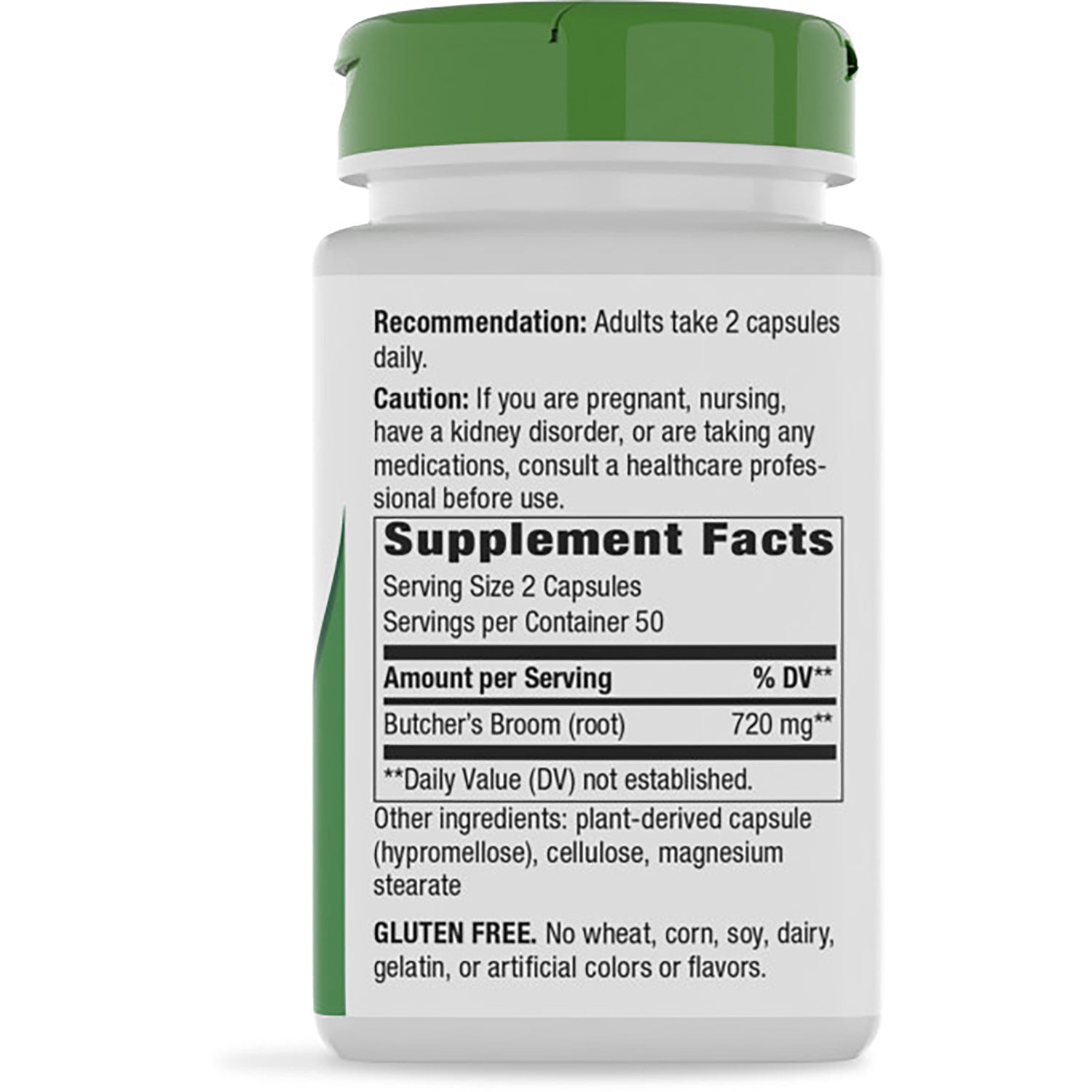 NW257 | Back of dark supplement bottle showing Supplement Facts panel with serving size and ingredient details