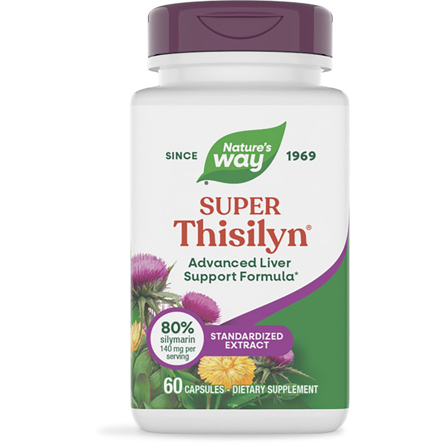 NW604 | Brown bottle labeled Nature's Way Super Thisilyn, advanced liver support formula, 60 capsules