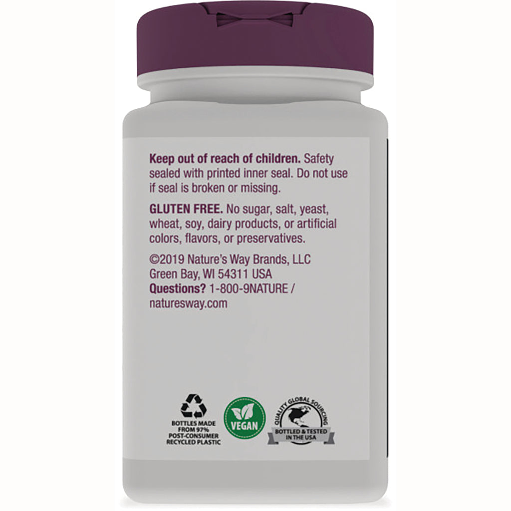 NW725 | bottle back label showing warnings, gluten free claim, company contact and vegan and recycling icons - Thumbnail