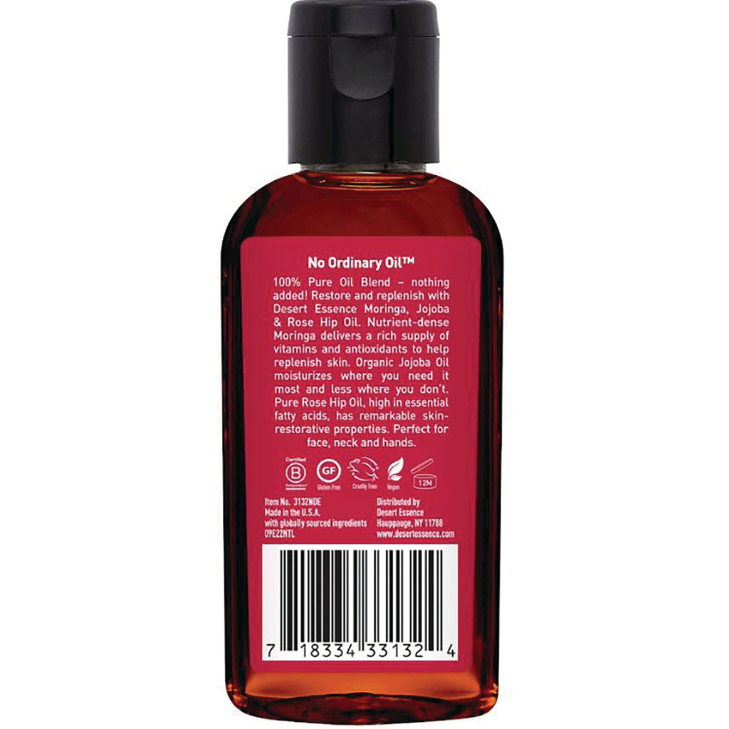 DST137 | Back of amber bottle showing No Ordinary Oil label with ingredient text and barcode - Thumbnail