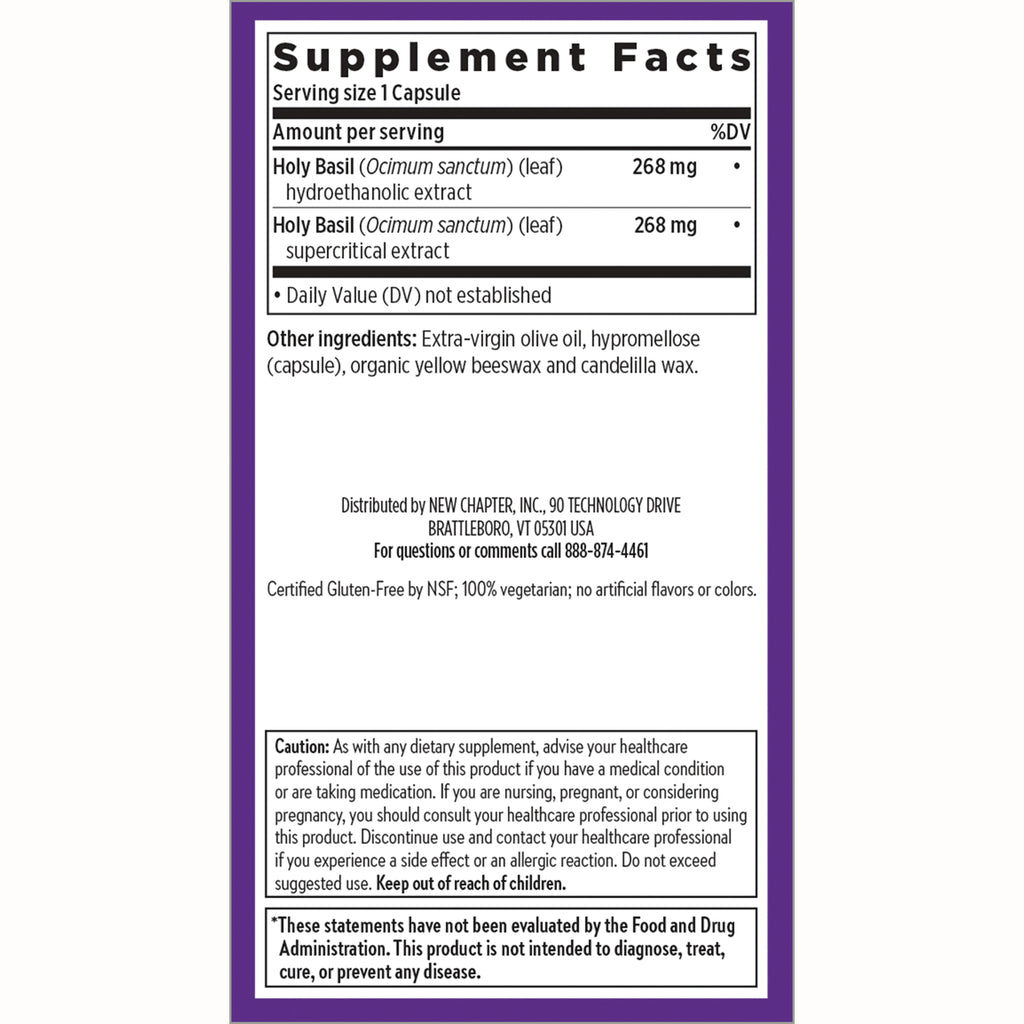 NWC286 | Back panel showing Supplement Facts, other ingredients, distributor details and caution statement - Thumbnail