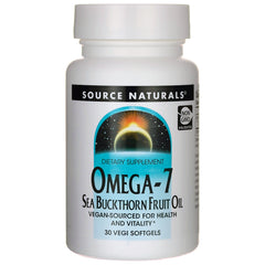 SN925 | Source Naturals Omega-7 Sea Buckthorn Fruit Oil dietary supplement, 30 vegi softgels, Non-GMO