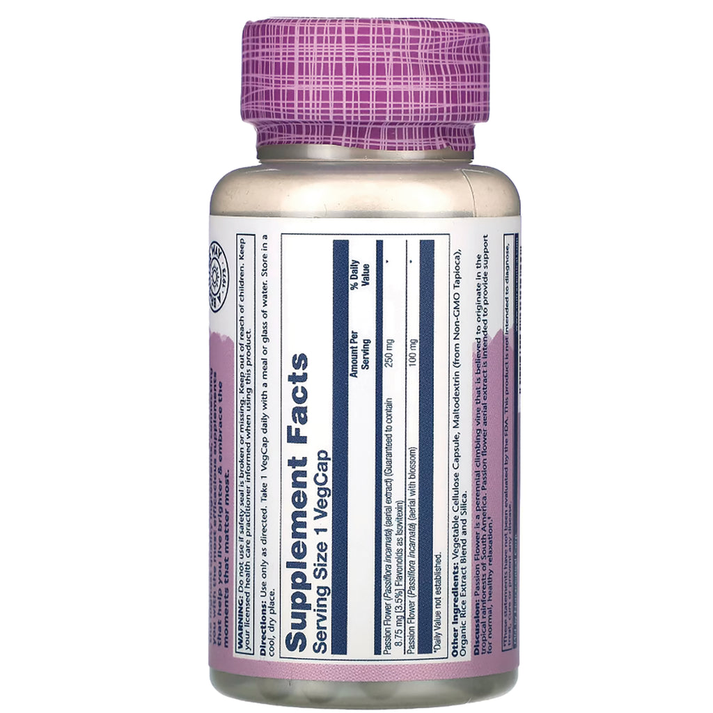 SLR391 | Back of supplement bottle showing Supplement Facts label and Serving Size 1 VegCap with purple cap - Thumbnail