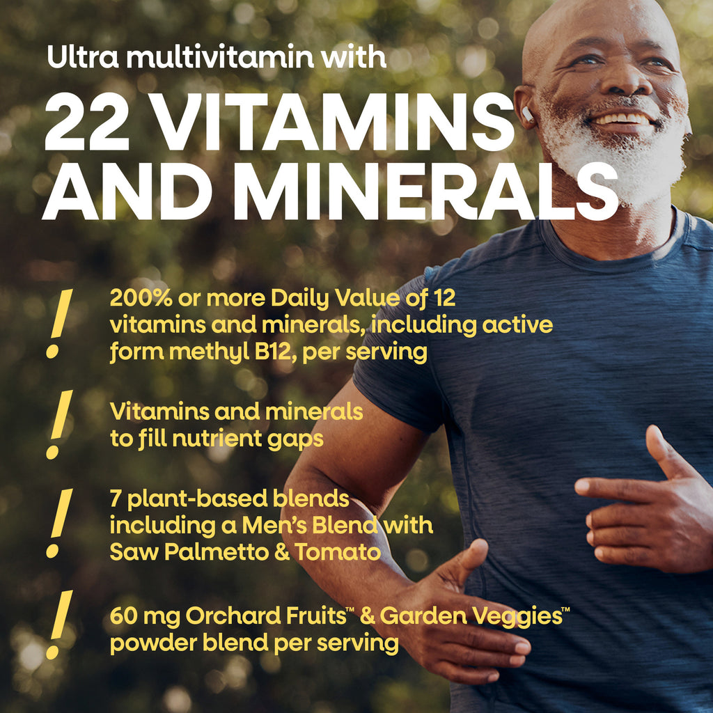 NW1063 | Men’s multivitamin infographic highlighting 22 vitamins and minerals and key benefits - Thumbnail