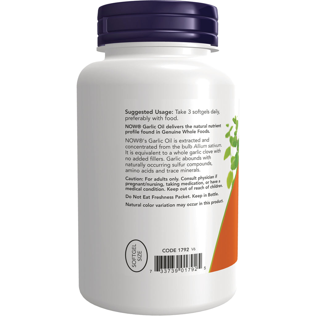 NWF1047 | Back label of white supplement bottle showing suggested usage, caution text, barcode and softgel size - Thumbnail