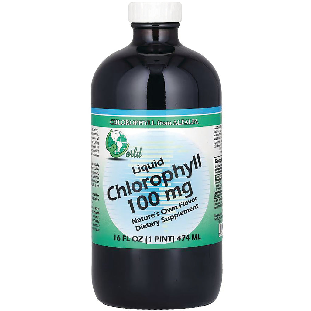WOG007 | World Organic Liquid Chlorophyll 100 mg, 16 fl oz bottle - Thumbnail
