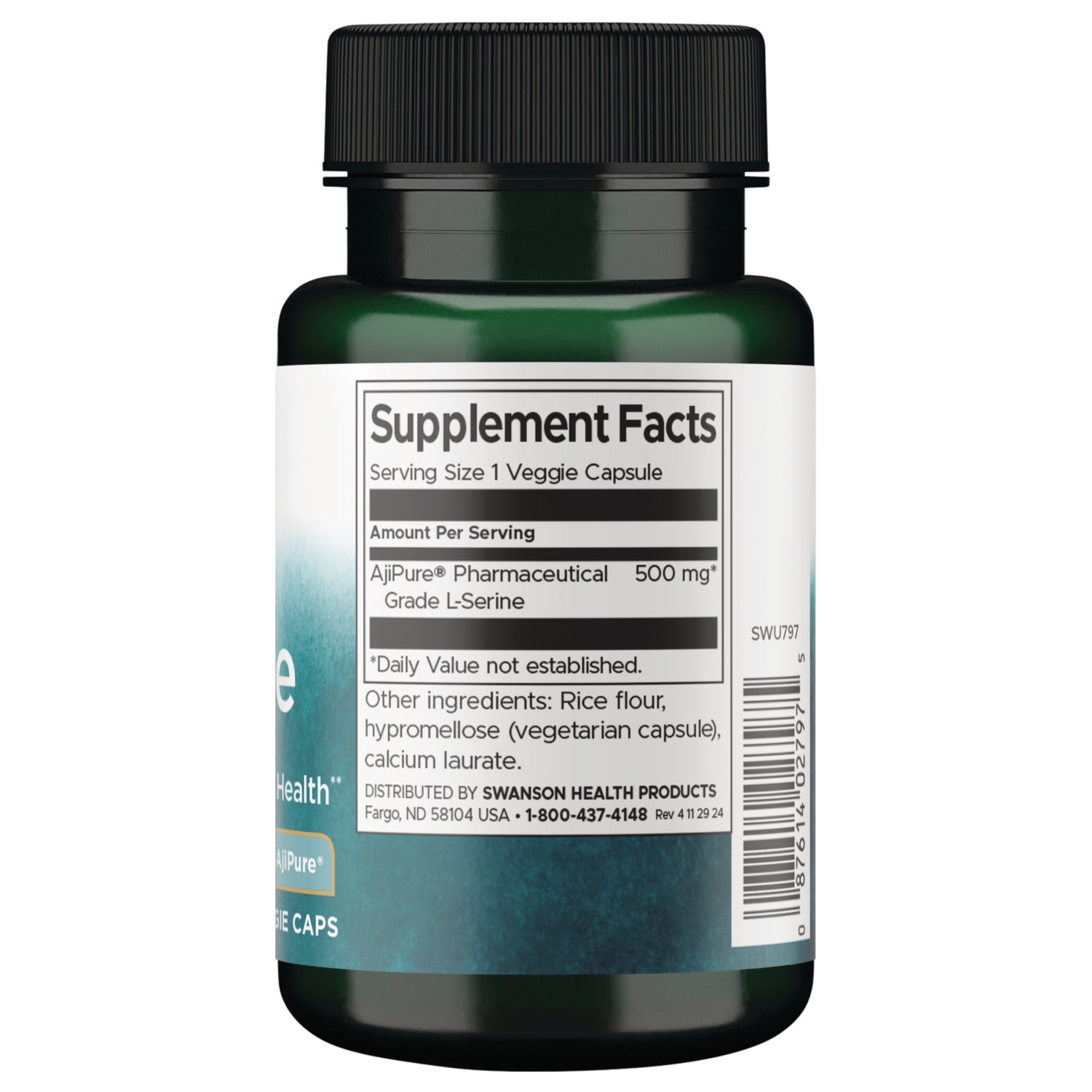 SWU797 | Back label with Supplement Facts