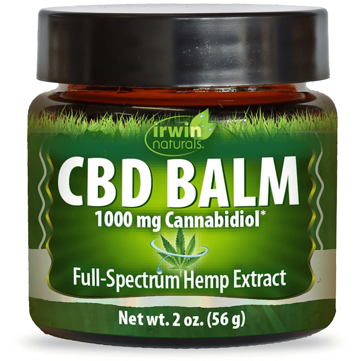 IR172 | Jar of CBD BALM labeled 1000 mg Cannabidiol, full-spectrum hemp extract, net wt 2 oz (56 g)