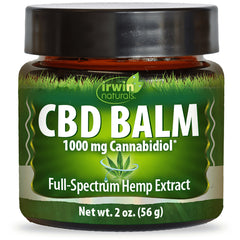 IR172 | Jar of CBD BALM labeled 1000 mg Cannabidiol, full-spectrum hemp extract, net wt 2 oz (56 g)