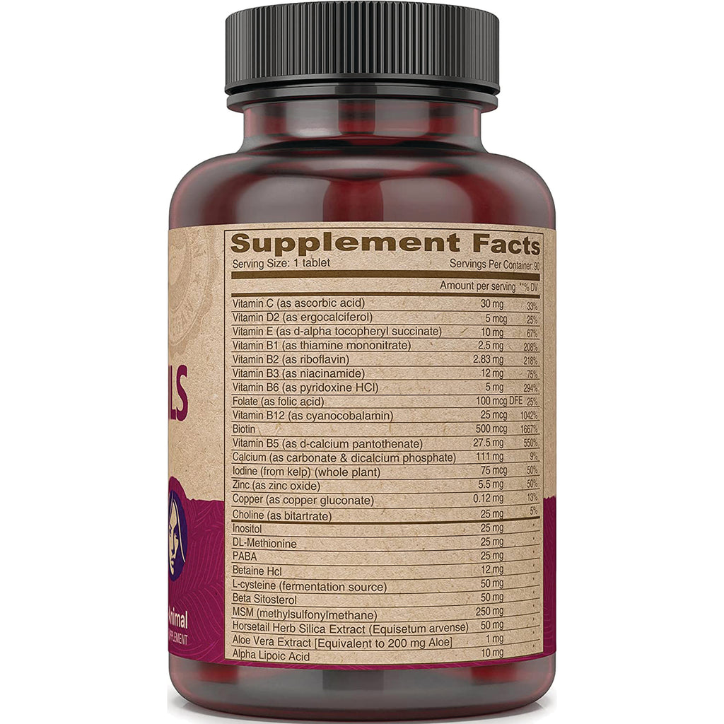 DEV022 | Back of brown supplement bottle showing Supplement Facts label with vitamin and ingredient amounts - Thumbnail