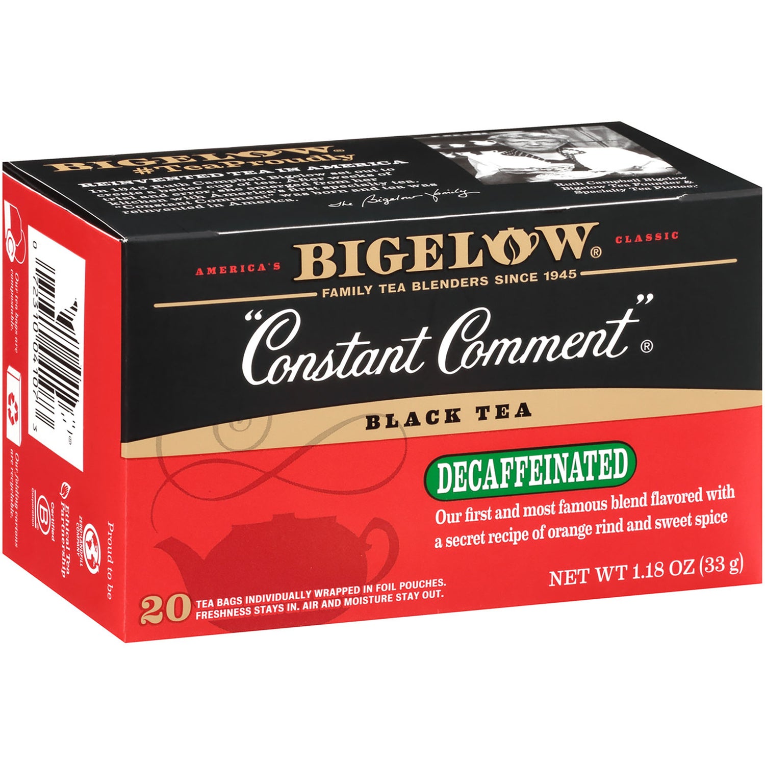 BGT014 | Bigelow Constant Comment decaffeinated black tea box with 20 tea bags