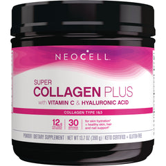 NEC034 | NeoCell Super Collagen Plus powder tub front label with Vitamin C and hyaluronic acid