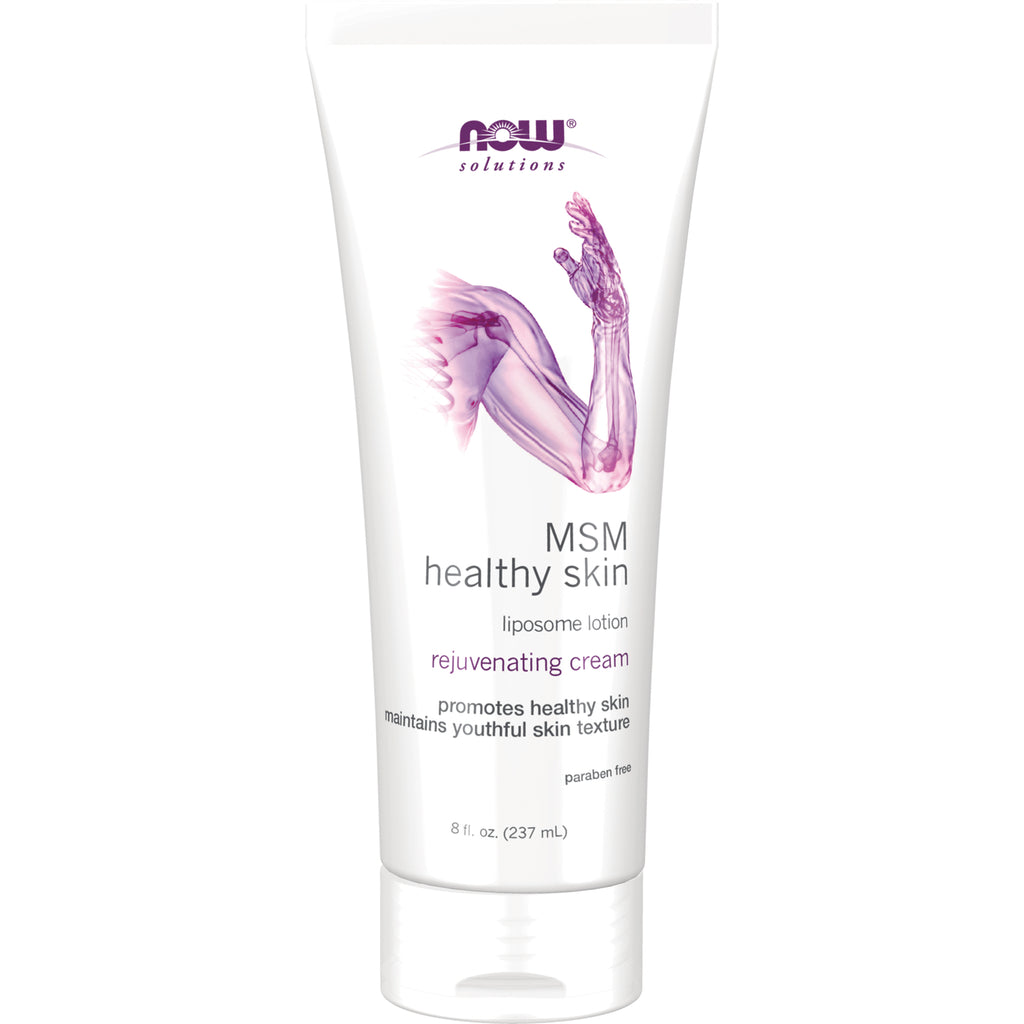 NWF376 | NOW Solutions MSM healthy skin rejuvenating cream white squeeze tube 8 fl oz (237 mL) - Thumbnail