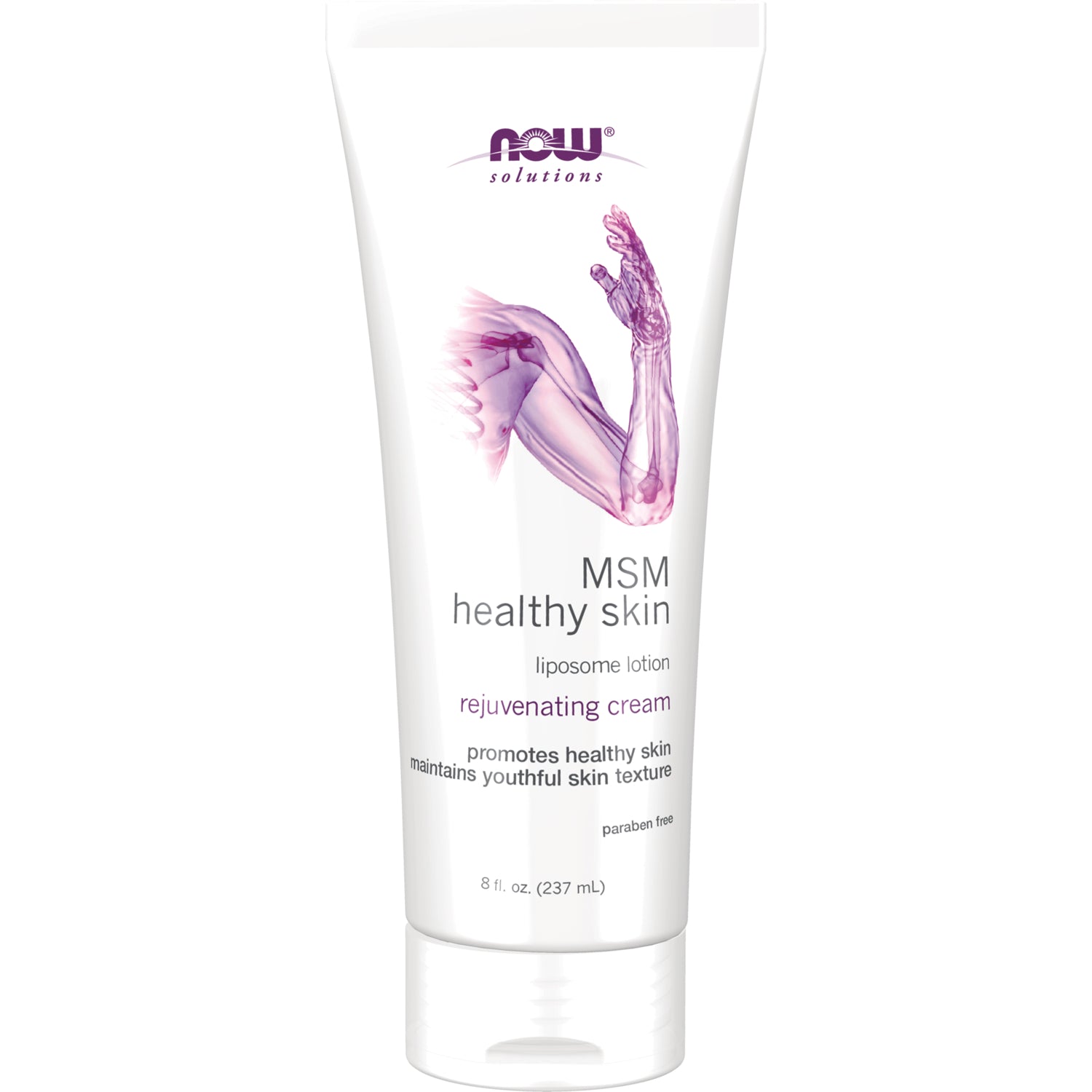 NWF376 | NOW Solutions MSM healthy skin rejuvenating cream white squeeze tube 8 fl oz (237 mL)