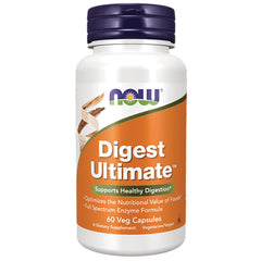 NWF1072 | NOW Digest Ultimate supplement bottle with orange label reading Digest Ultimate and 60 Veg Capsules