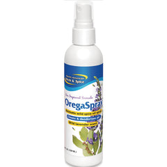 NHS015 | OregaSpray aromatic wild spice oil spray, white pump bottle labeled wild lavender 120 mL