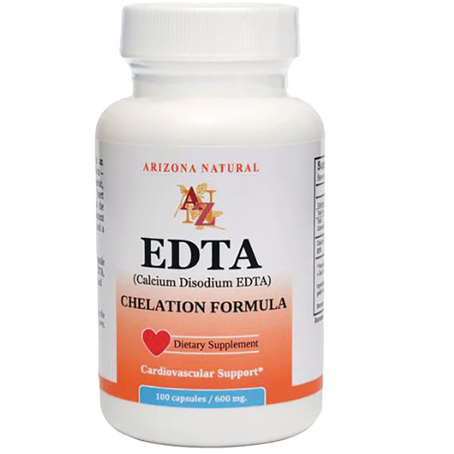 AN022 | Arizona Natural EDTA Chelation Formula dietary supplement, 100 capsules, 600 mg